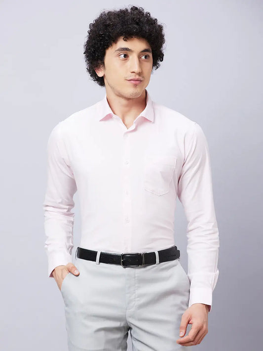 Park Avenue Men White Solid Slim Fit Cotton Shirts