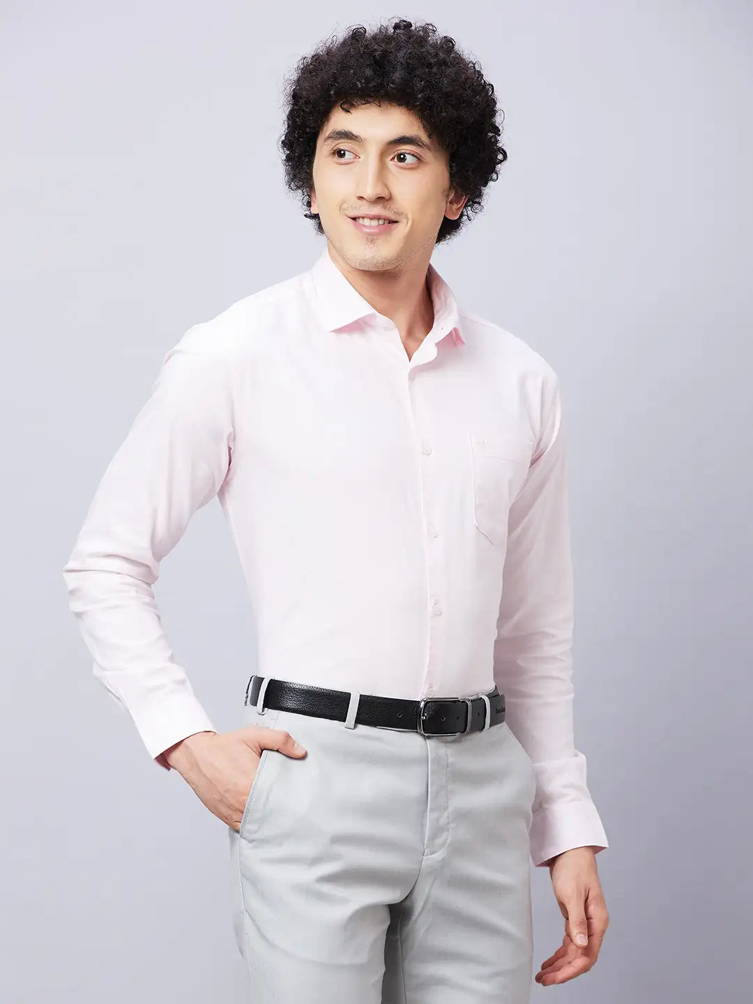 Park Avenue Men White Solid Slim Fit Cotton Shirts