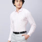 Park Avenue Men White Solid Slim Fit Cotton Shirts