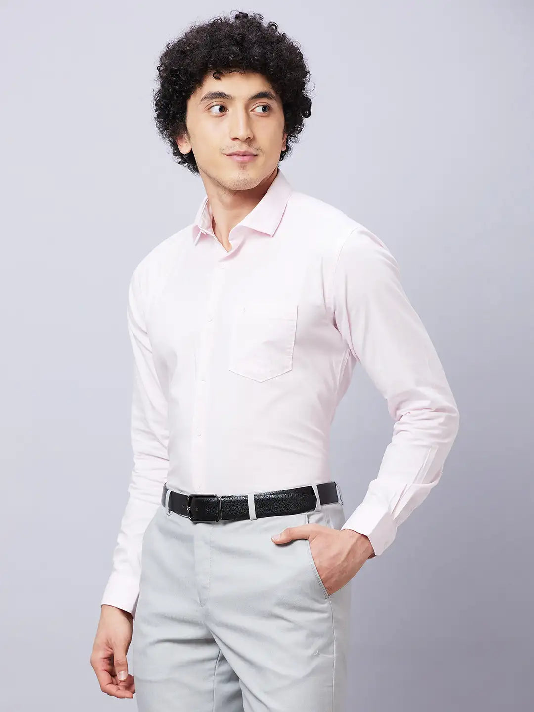 Park Avenue Men White Solid Slim Fit Cotton Shirts