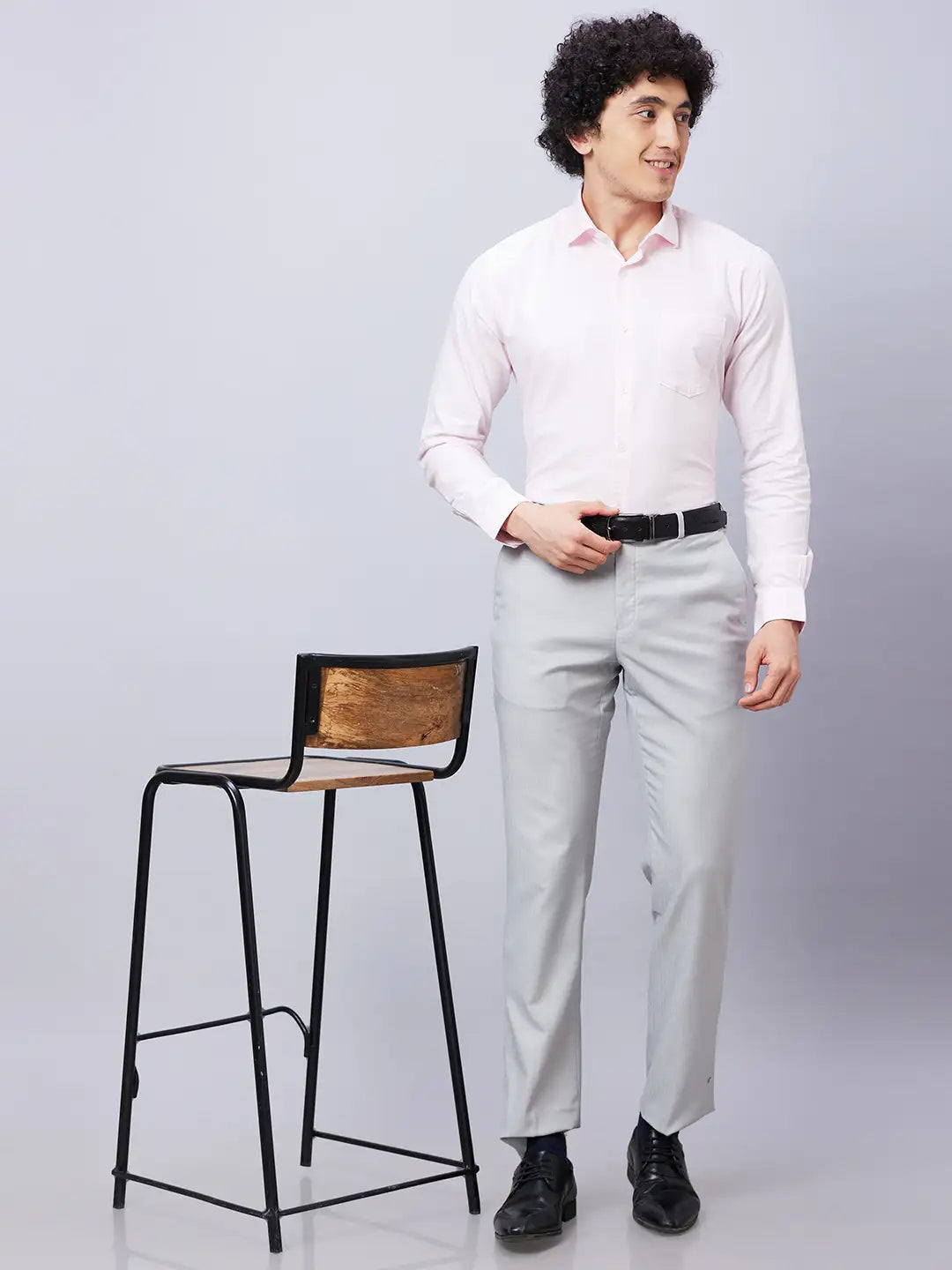 Park Avenue Men White Solid Slim Fit Cotton Shirts