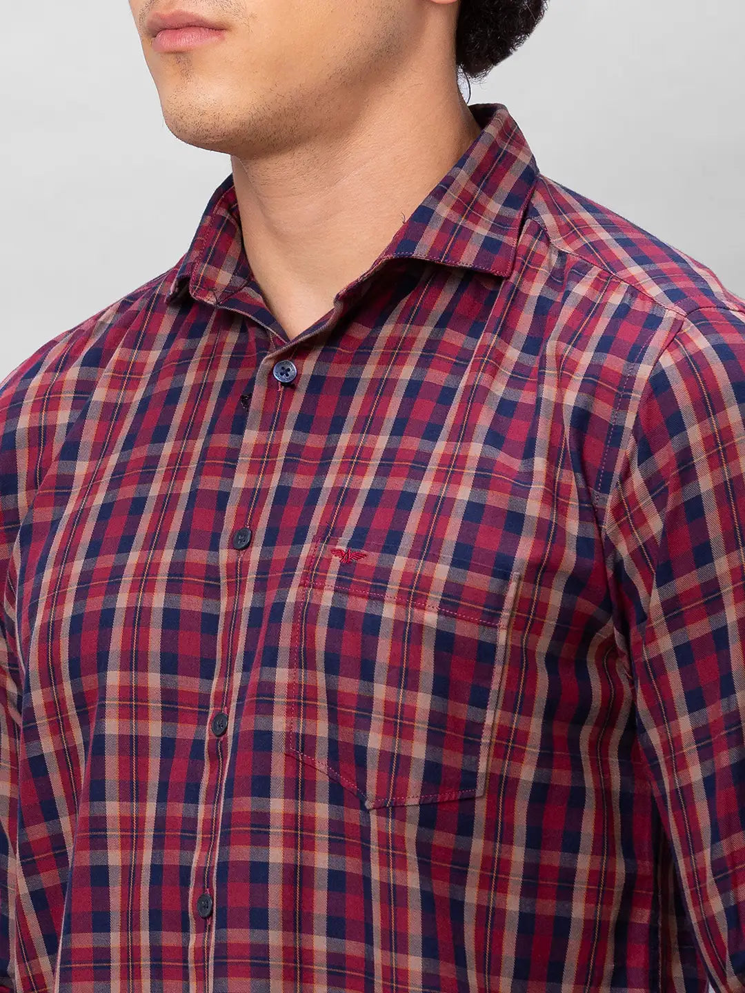 Park Avenue Men Blue Argyle Regular Wool Blend Full Sleeve Pullover
