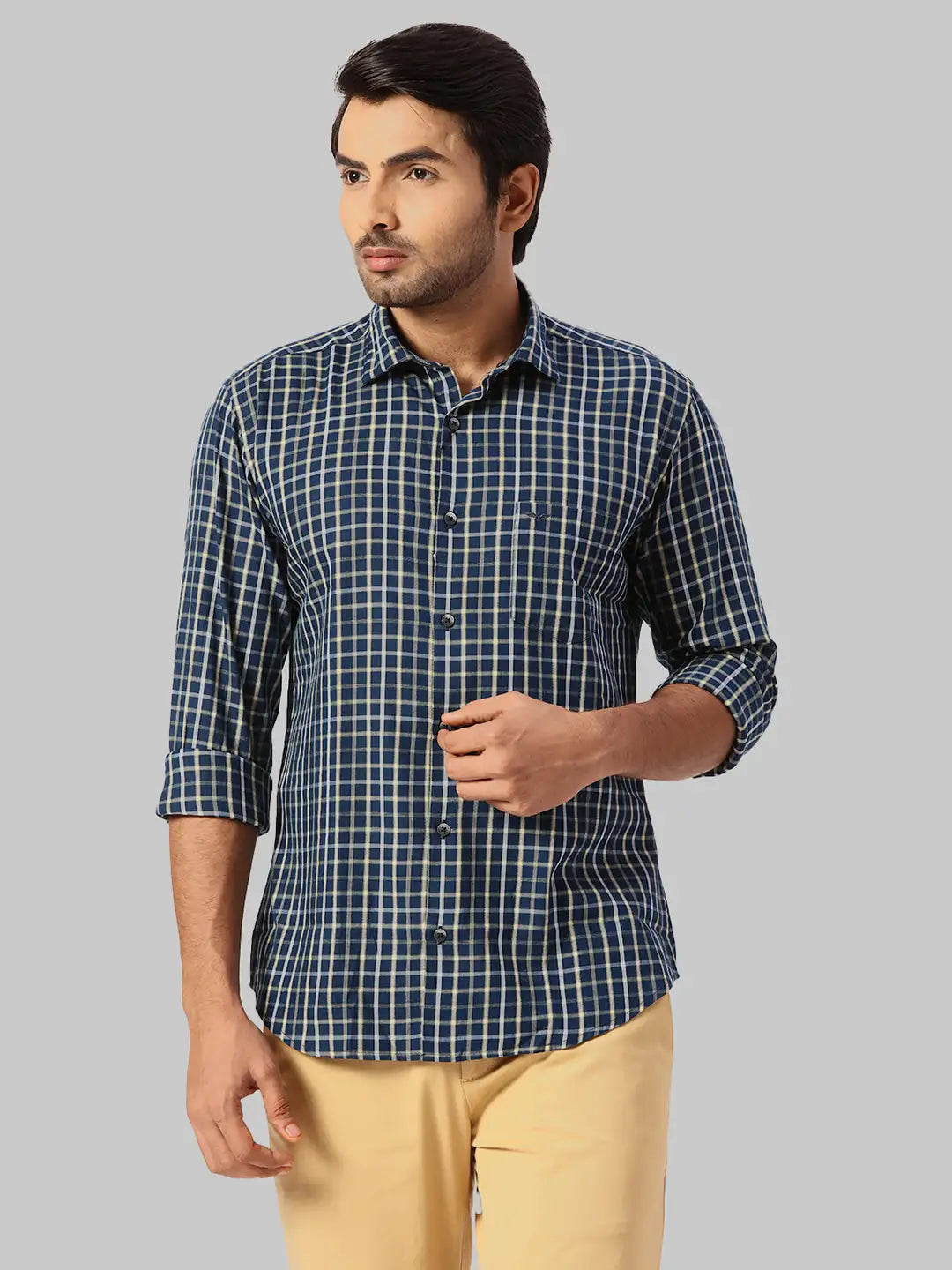 Park Avenue Slim Fit Checkered Dark Maroon Shirt