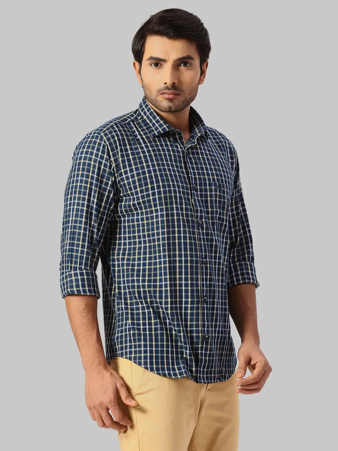 Park Avenue Slim Fit Checkered Dark Maroon Shirt