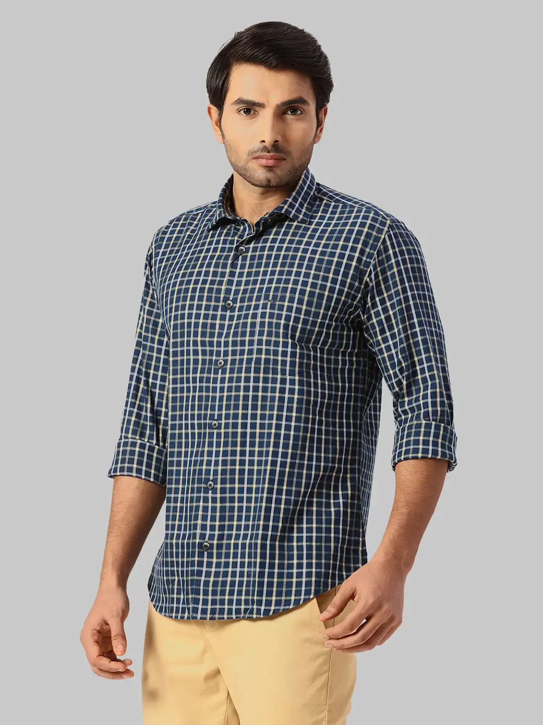 Park Avenue Slim Fit Checkered Dark Maroon Shirt