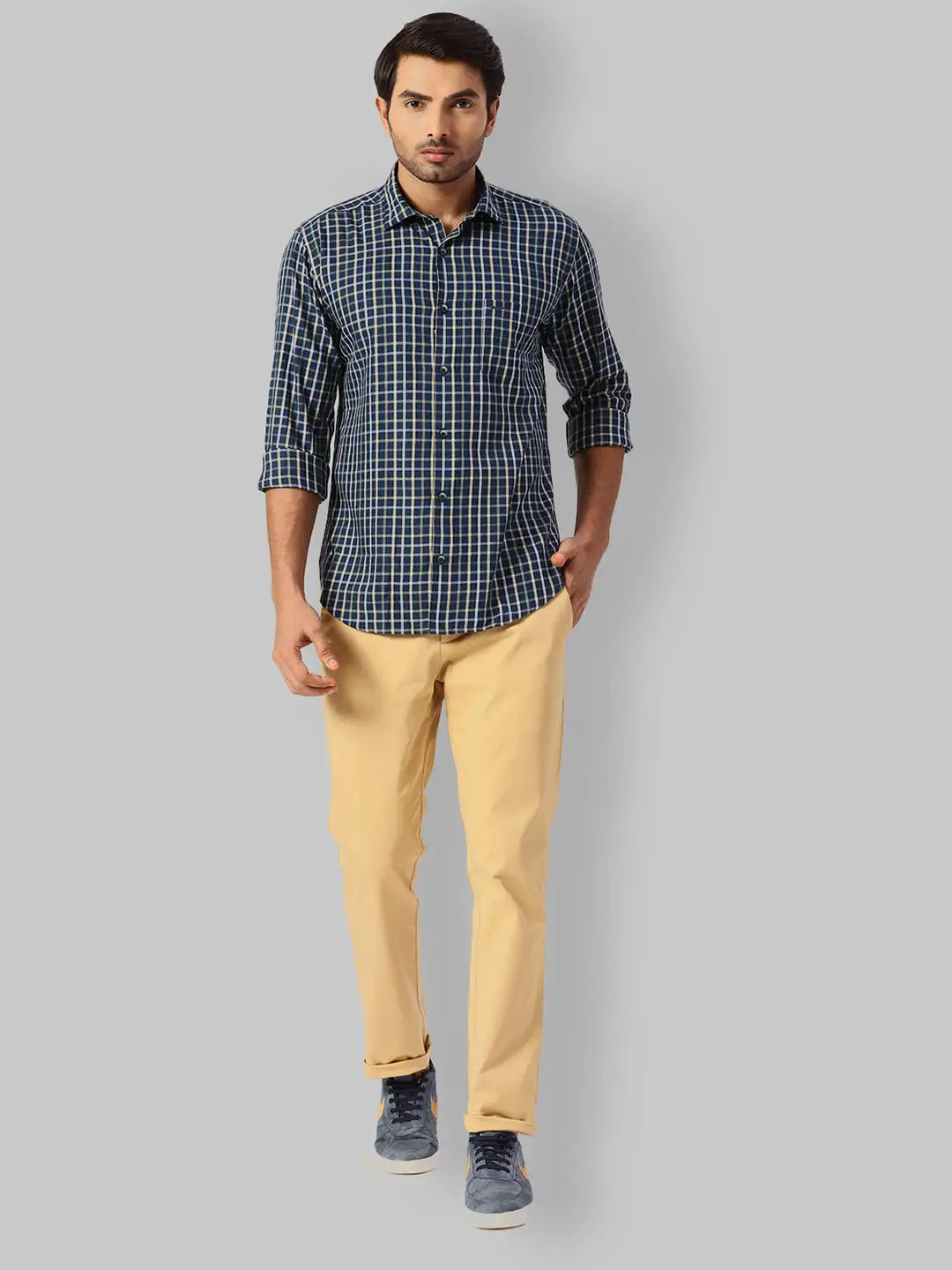 Park Avenue Slim Fit Checkered Dark Maroon Shirt