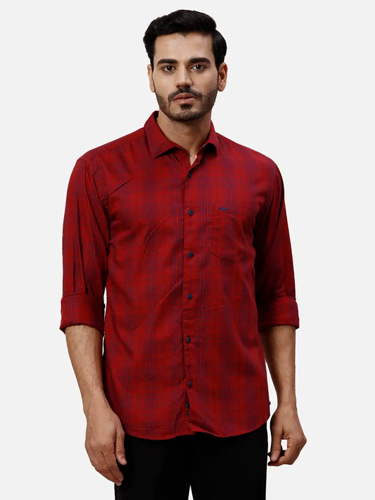 Park Avenue Slim Fit Printed Medium Grey Shirt