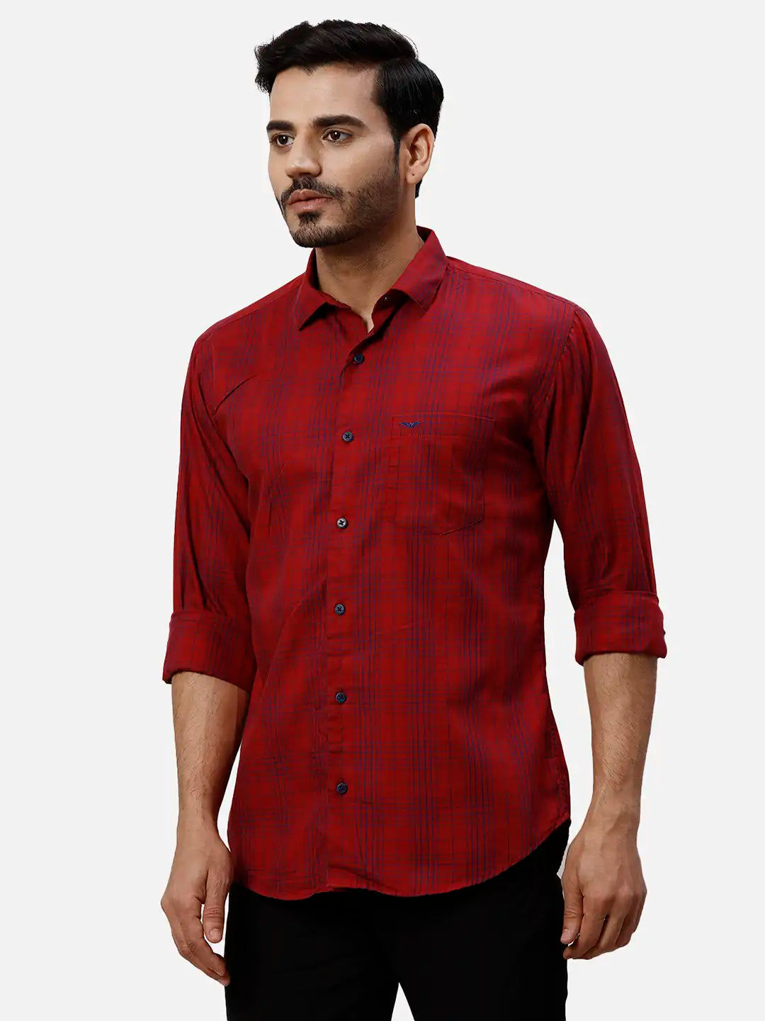 Park Avenue Slim Fit Printed Medium Grey Shirt