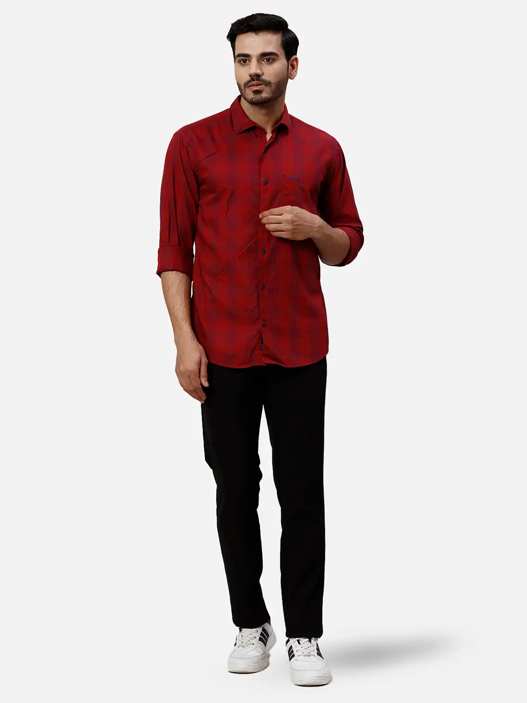 Park Avenue Slim Fit Printed Medium Grey Shirt