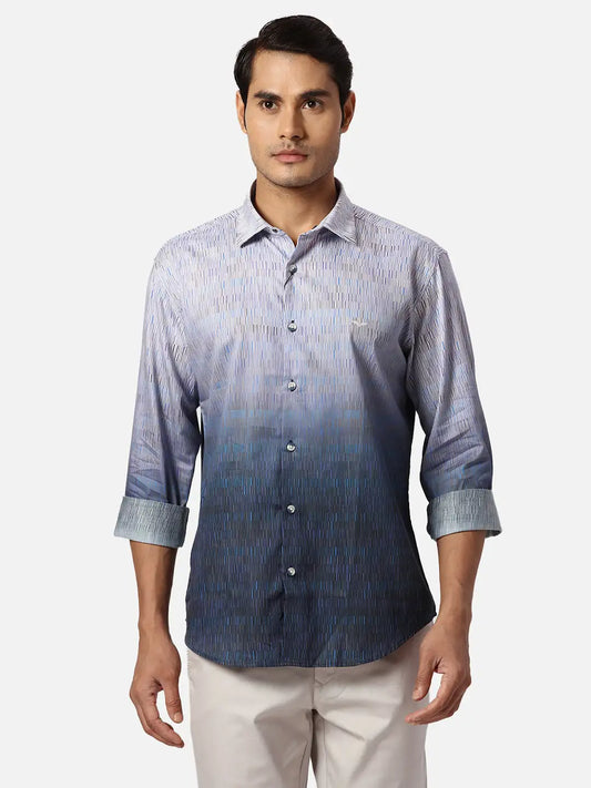 Park Avenue Slim Fit Printed White Shirt