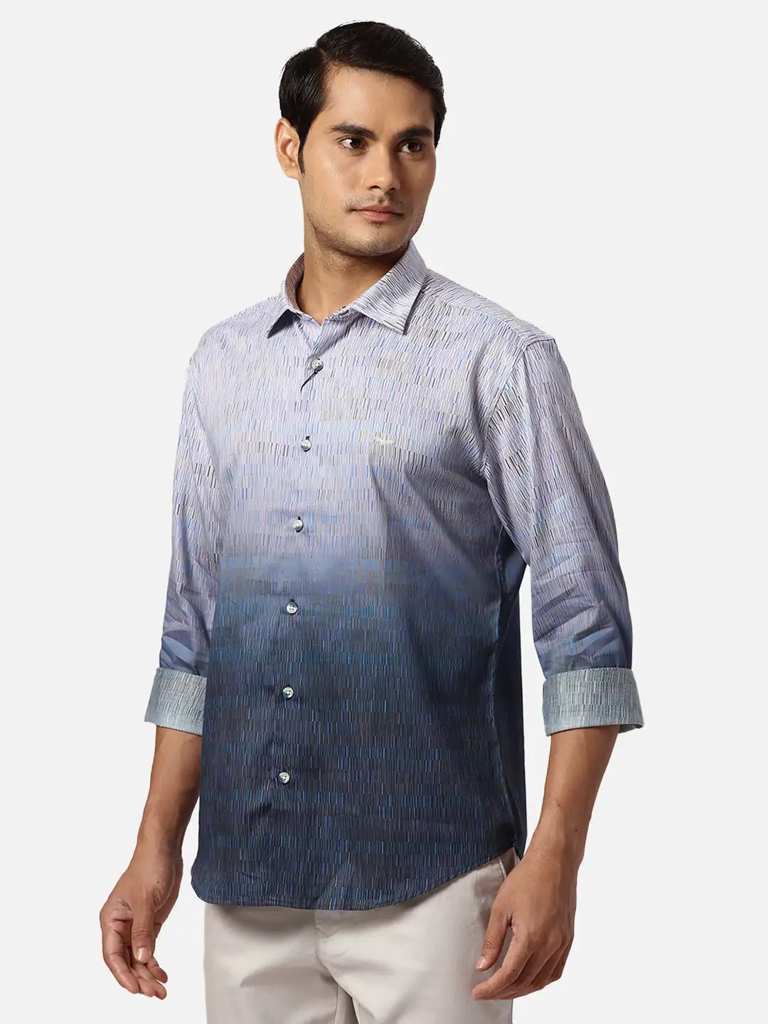 Park Avenue Slim Fit Printed White Shirt