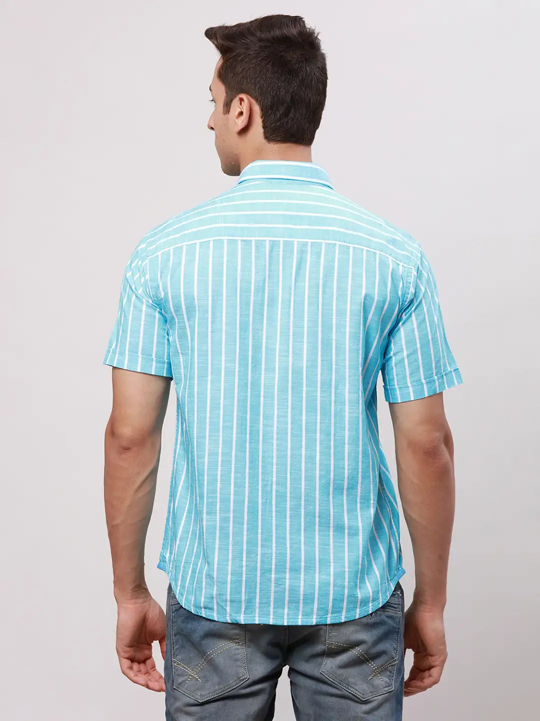Men White Super Slim Fit Solid Cotton Blend Shirts