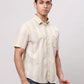 Men Green Slim Fit Stripe Cotton Shirts