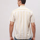 Men Green Slim Fit Stripe Cotton Shirts
