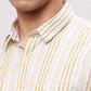 Men Green Slim Fit Stripe Cotton Shirts