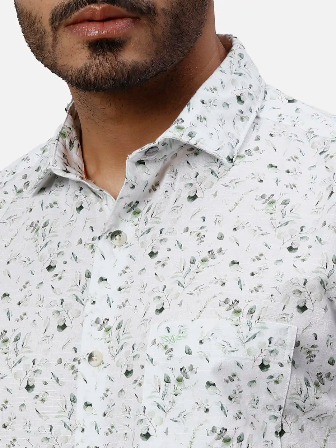 Park Avenue Slim Fit Printed Medium Green Shirt