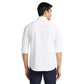 Park Avenue Men White Print Slim Fit Cotton Shirt