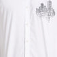 Park Avenue Men White Print Slim Fit Cotton Shirt