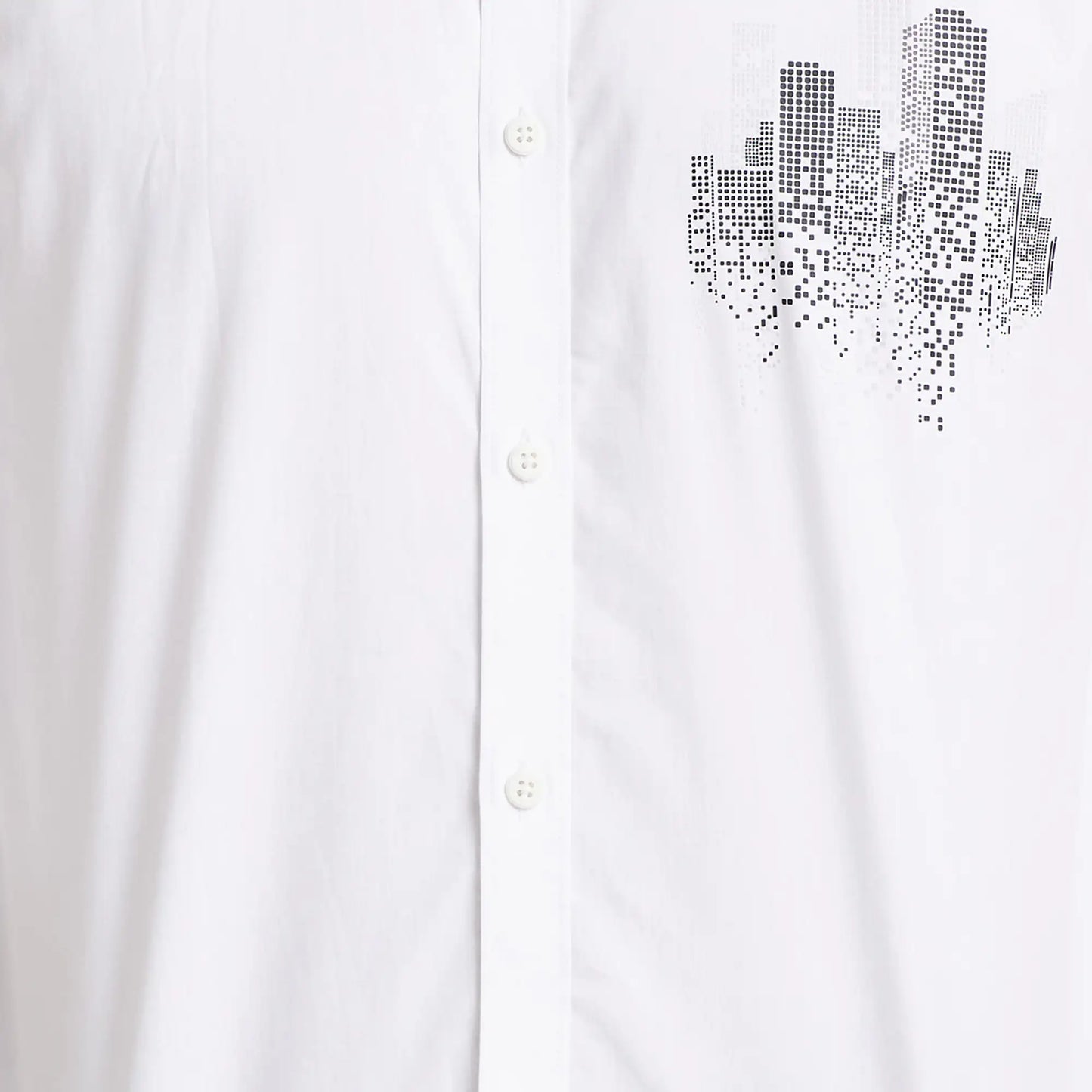 Park Avenue Men White Print Slim Fit Cotton Shirt