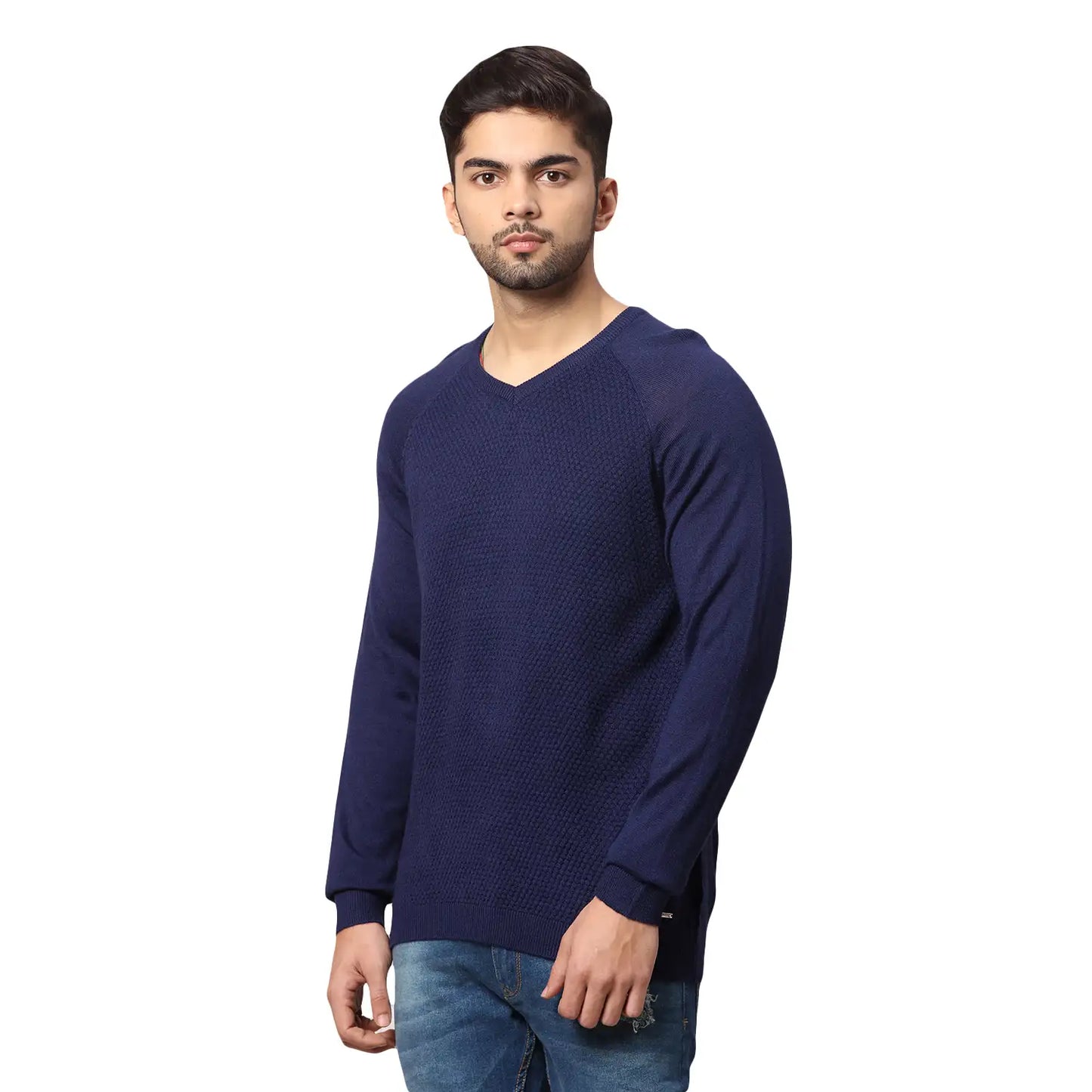 Men Regular Fit Black Sweater
