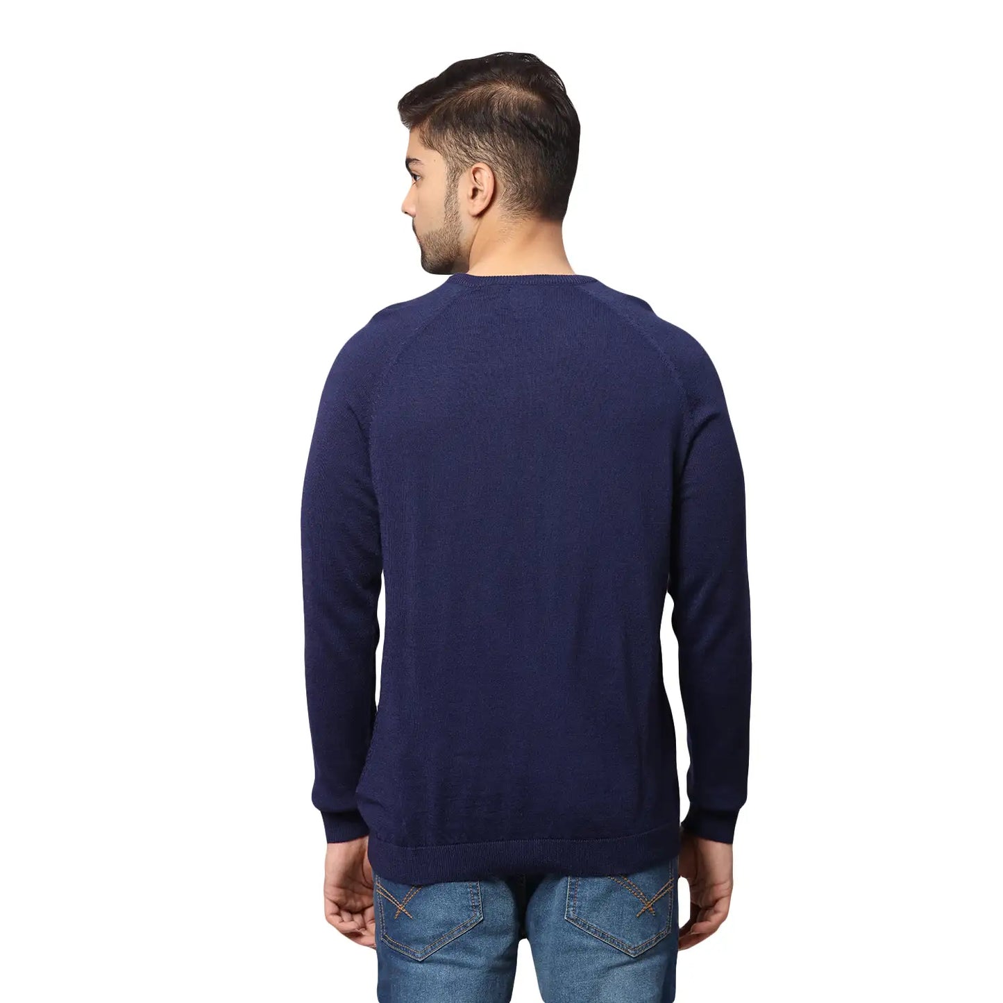 Men Regular Fit Black Sweater