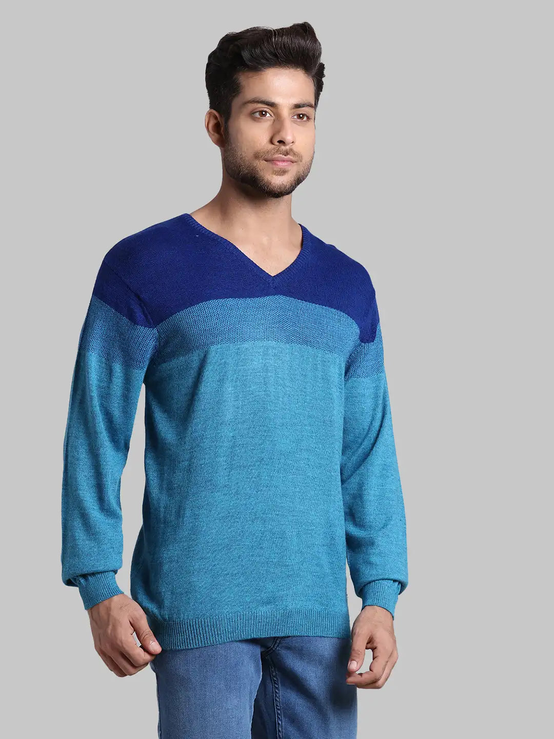 Men Regular Fit  Violet Sweater