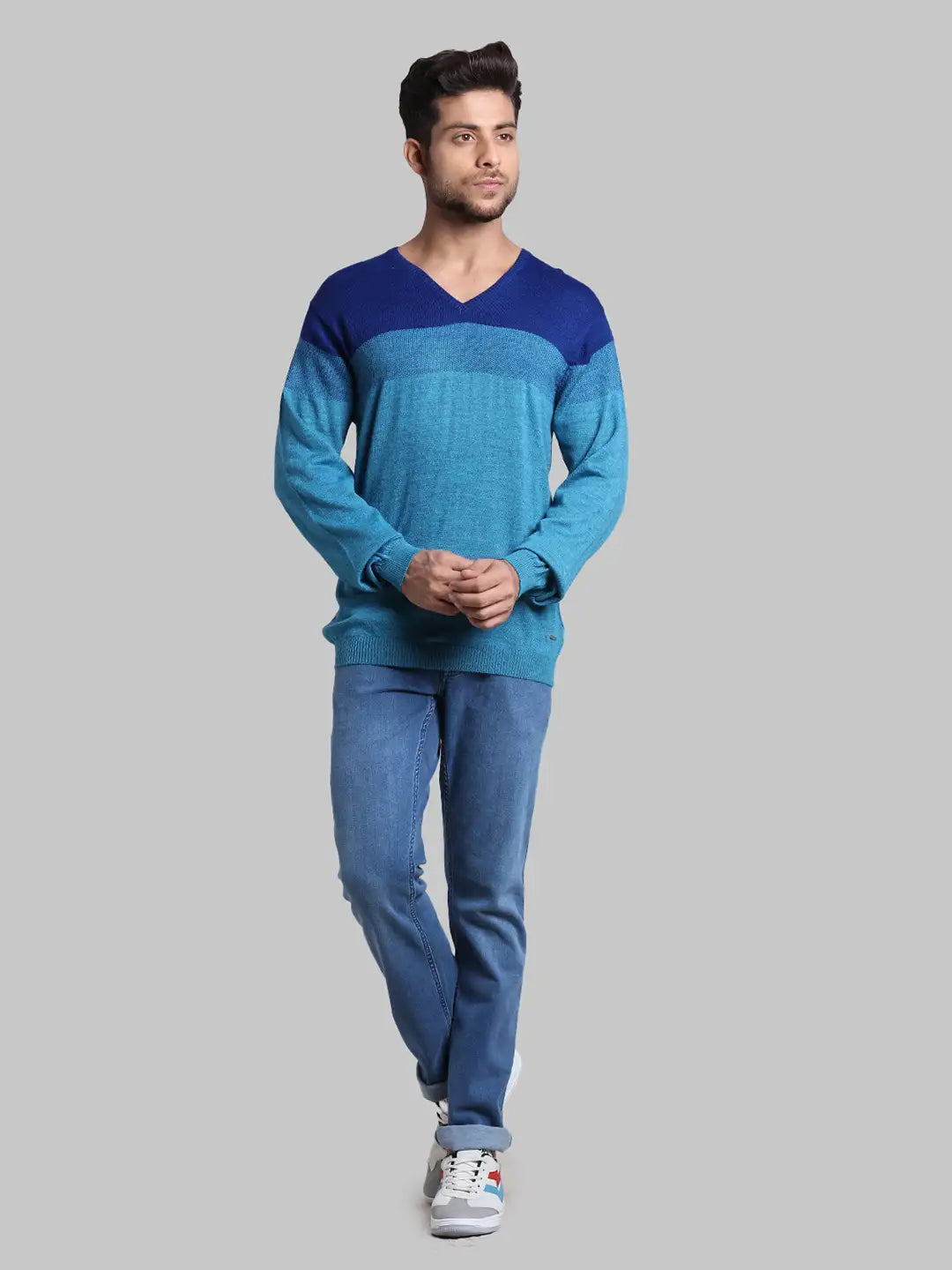 Men Regular Fit  Violet Sweater