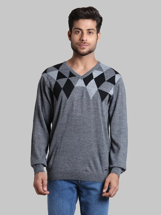 Men Regular Fit  Red Sweater