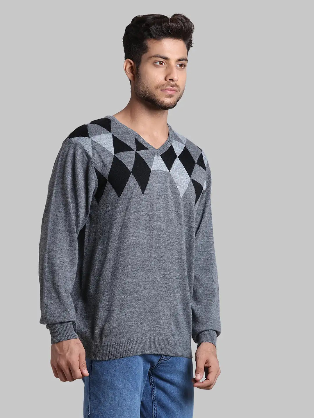 Men Regular Fit  Red Sweater