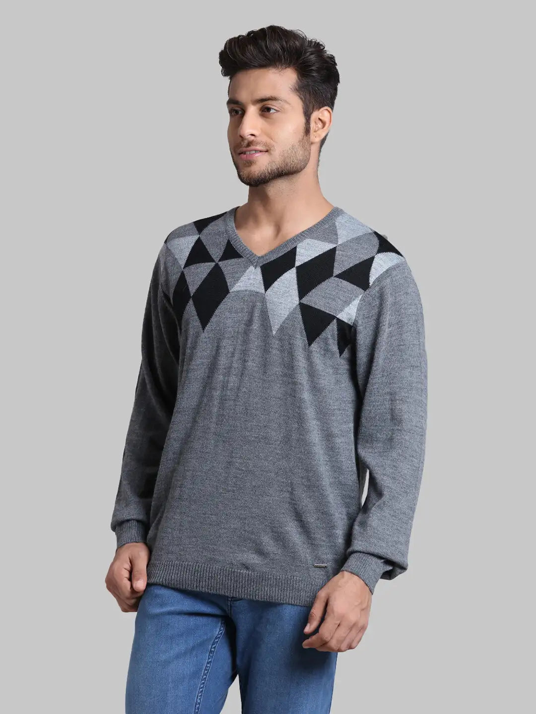 Men Regular Fit  Red Sweater