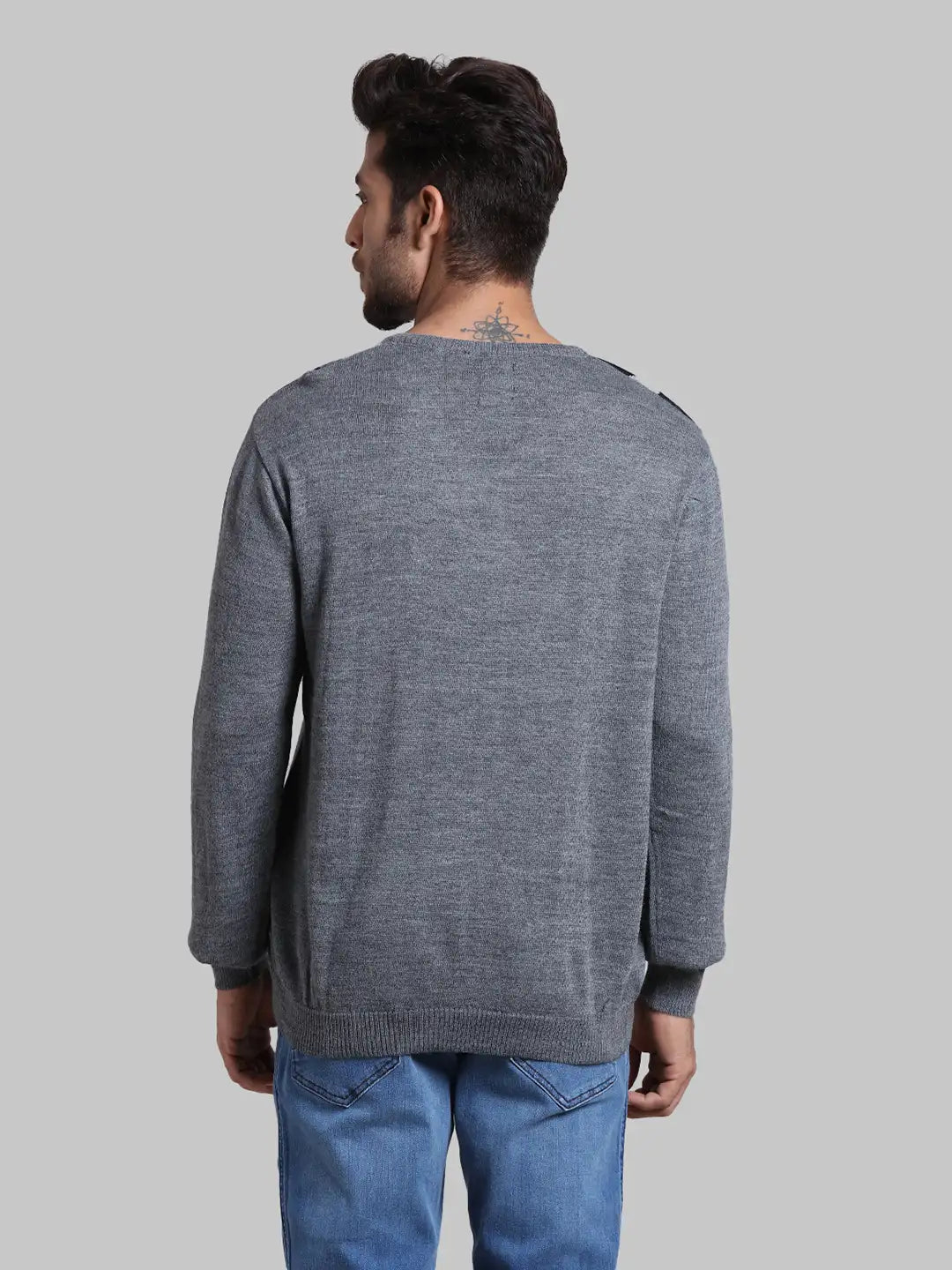 Men Regular Fit  Red Sweater