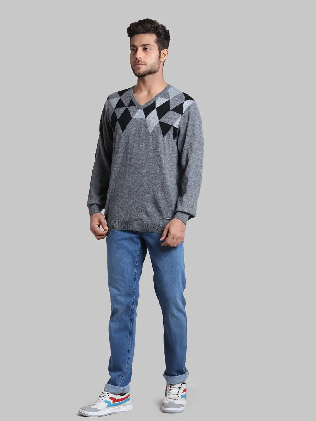 Men Regular Fit  Red Sweater