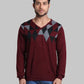Men Regular Fit  Red Sweater