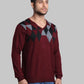 Men Regular Fit  Red Sweater