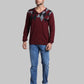 Men Regular Fit  Red Sweater