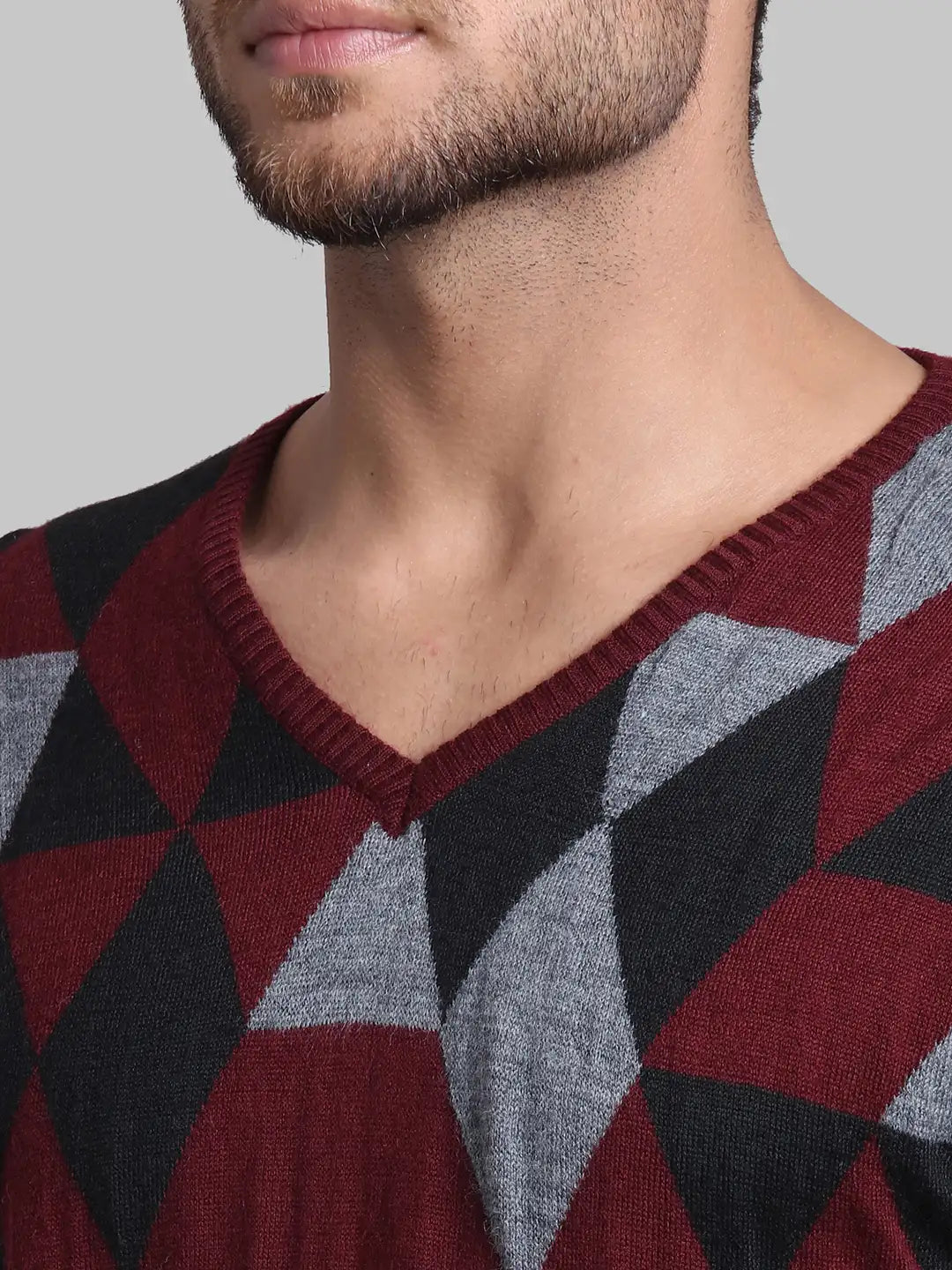 Men Regular Fit  Red Sweater