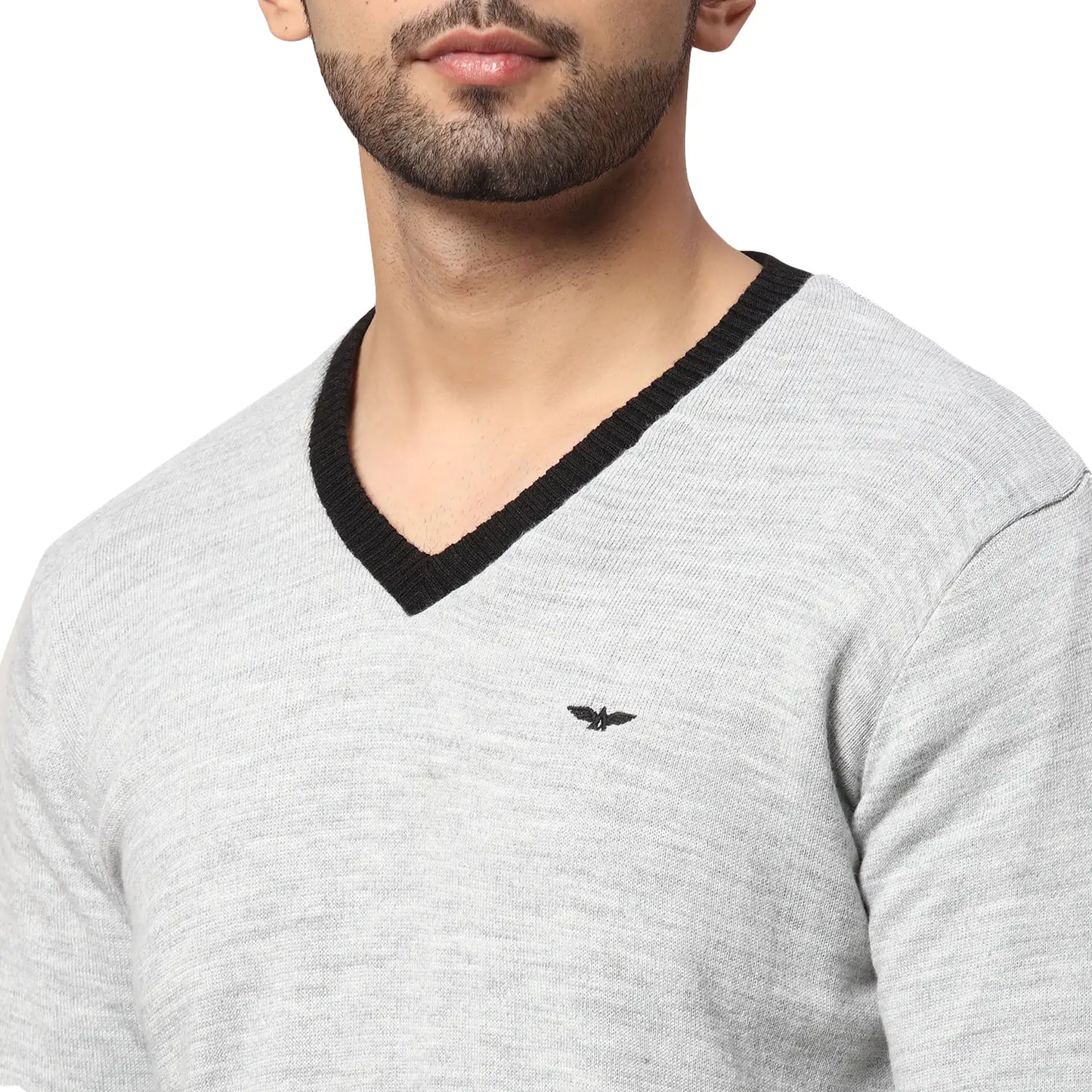 Men Regular Fit Blue Sweater