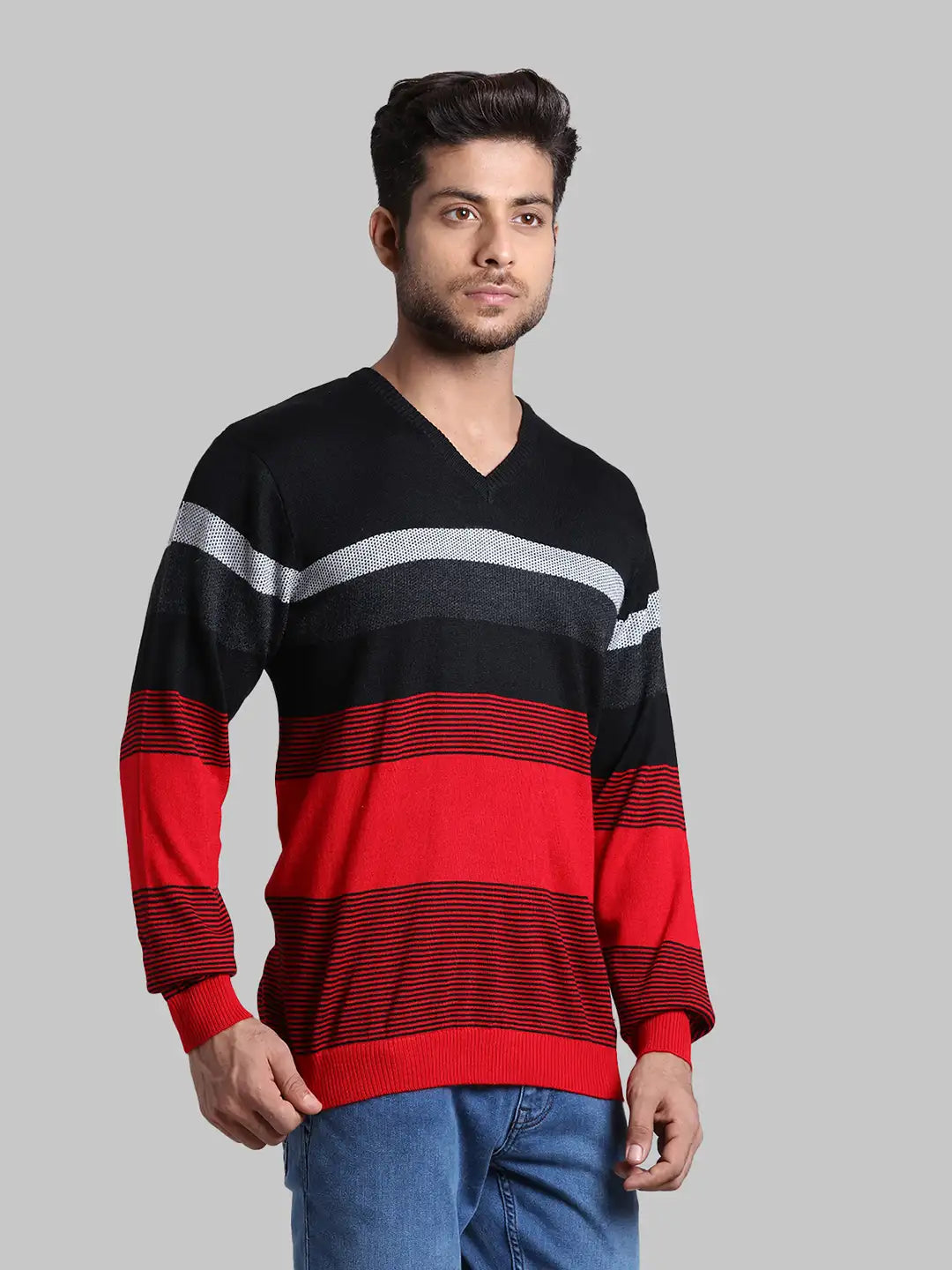 Men Regular Fit  Blue Sweater