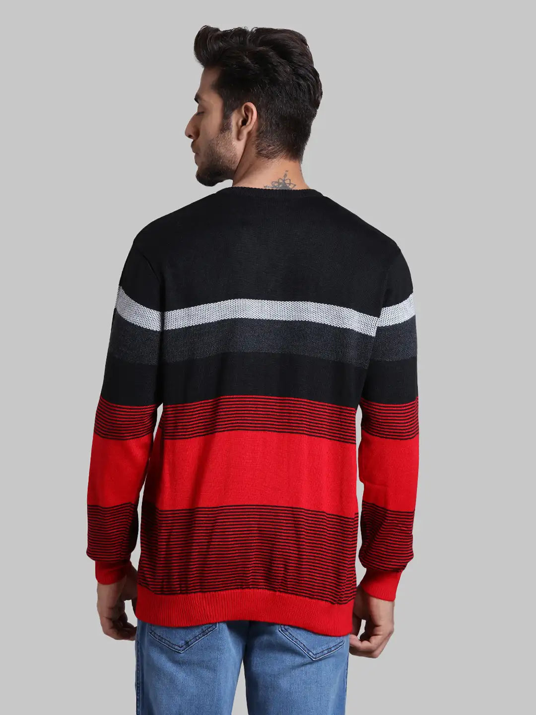 Men Regular Fit  Blue Sweater