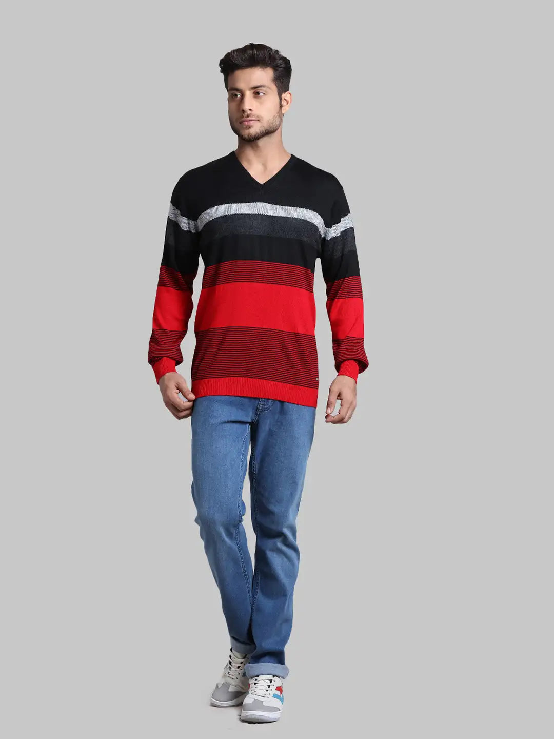Men Regular Fit  Blue Sweater