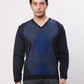 Park Avenue Men Black Argyle Regular Acrylic Blend Full Sleeve Pullover