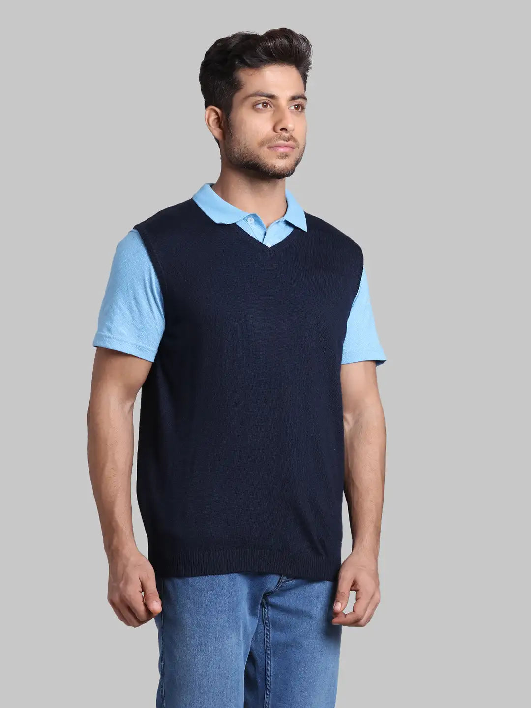 Men Regular Fit Black Sweater