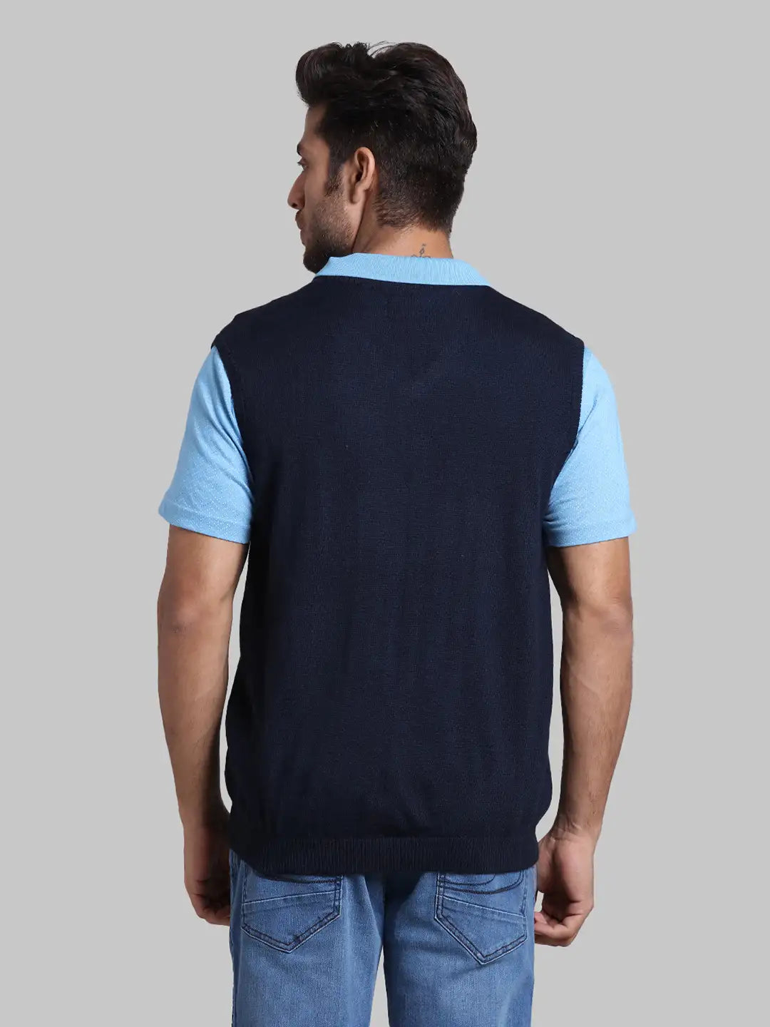 Men Regular Fit Black Sweater