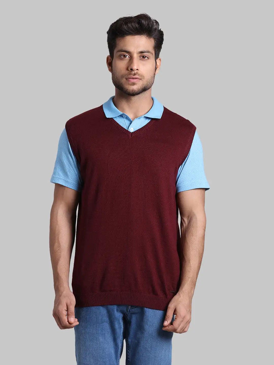 Men Regular Fit  Red Sweater
