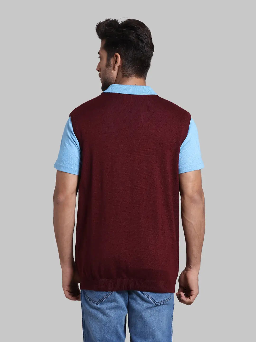 Men Regular Fit  Red Sweater