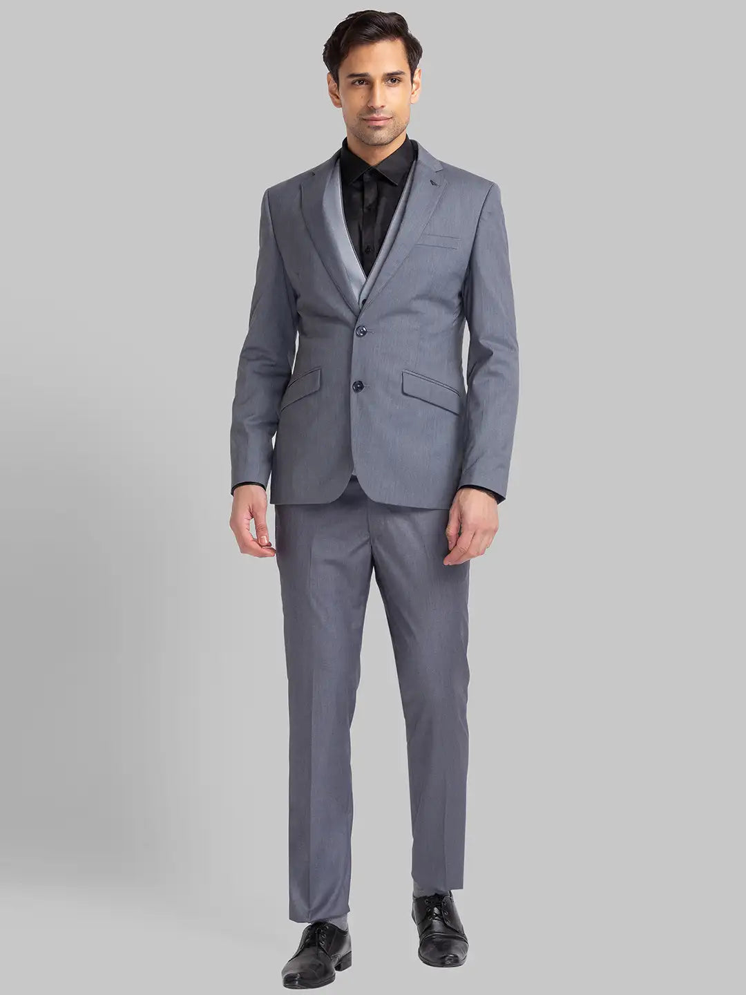 Park Avenue Men Grey Solid Super Slim Fit Terelyne Blend Suit – MyRaymond