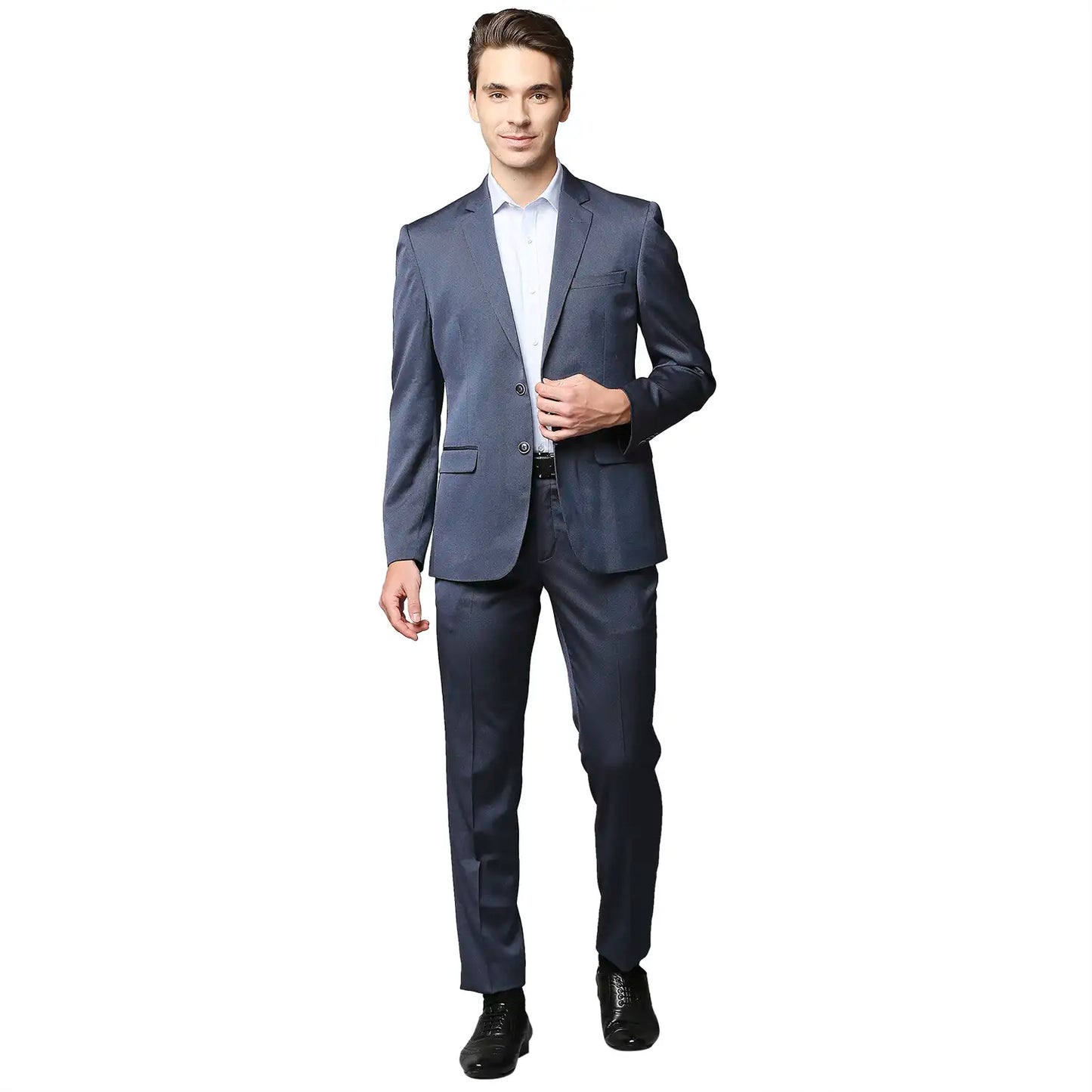 Men Super Slim Fit Medium Blue Suit