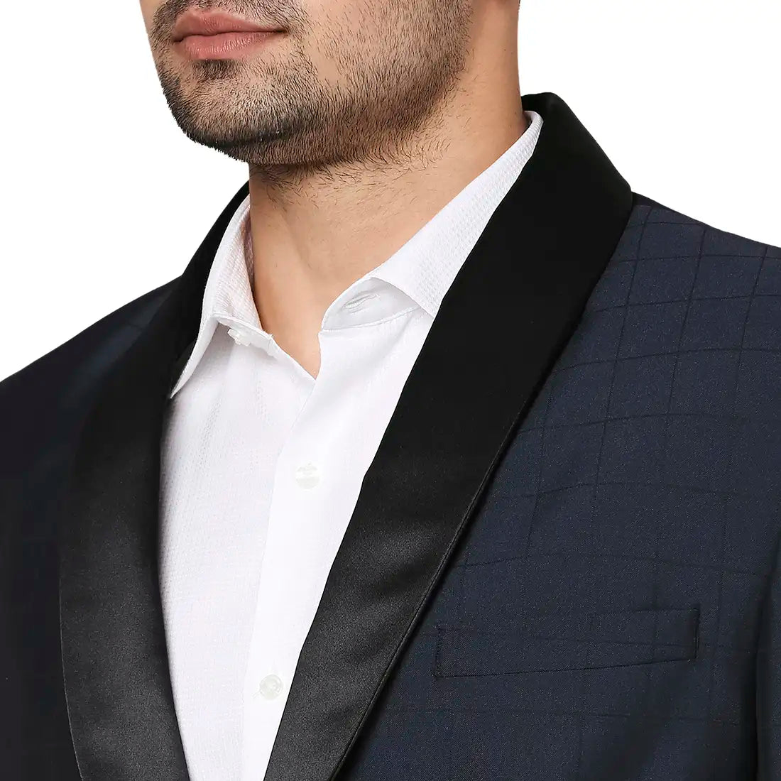 Men Super Slim Fit Dark Blue Suit