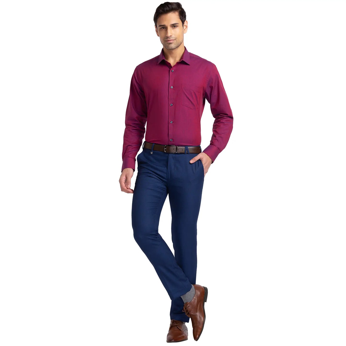 Men Regular Fit Blue Suit