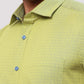 Park Avenue Men White Solid Slim Fit Cotton Blend Wing Collar Shirt